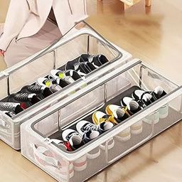 LIfevy Clear PVC Shoe Storage Box – Stackable, Waterproof, Foldable Sneaker Organizer with Magnetic Door – Transparent Dustproof Shoe Container-13