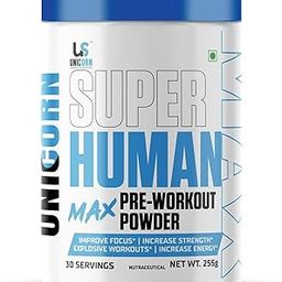 UNICORN SPORTS NUTRITION Super Human Explosive Energy Pre-Workout Powder | Boost Performance, Focus & Endurance - Unleash Your Inner Beast - Maximum Pumps (30 Servings, Strawberry Kiwi)-image-62