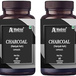 Madren Healthcare Charcoal (Nariyal Ash) 500mg - 60 Vegetarian Capsule PACK OF 2-image-18