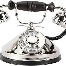 Vintage Decorative Dummy Landline Telephone | Antique Metal Finish Retro Desk Phone for Home & Office Décor | Classic Rotary Dial Replica Telephone-19