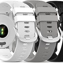 (3 Pack)T Tersely Band for Garmin Vivoactive 5/Vivoactive 3/Music,Venu,Venu SQ/SQ2/2 Plus,Vivomove Luxe/Style/Trend, Forerunner 55/158/245/645, 20mm Silicone cross grain Sport Watch Bands Straps for-image-32