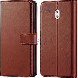 SUNSHINE® Shock Proof Flip Case Back Cover for Nokia 2.1 Sport (Flexible | Leather Finish | Card Pockets Wallet & Stand | Brown)-picture-11