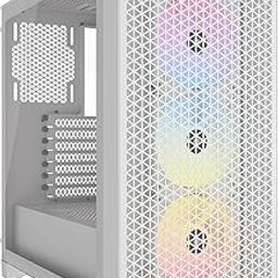 Corsair Alloy Steel 3000D RGB Airflow Mid-Tower Pc Case-White-3X Ar120 RGB Fans-Four-Slot Gpu Support Fits Up to 8X 120Mm Fans-High Airflow Design-18