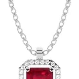 Stone Chain Pendant | Green and Silver Stone Design | AD Pendant Set in Green Colour with Chain | Silver Tone Chain Pendant Set For Women and Girls. (Red)-image-98