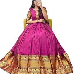 Fancy Jacquard Ethnic Gown for Women (M Creation_P-30589894-3XL) Pink-image-55