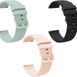 Estrenar 19mm Watch Strap Band Soft Silicone Replacement Wristband Straps with Metal Buckle Compatible with Noise ColorFit Pulse, Beat, Pro 2/Oxy & Boat Strom Smartwatch (Sea Green,Peach,Black)-picture-31