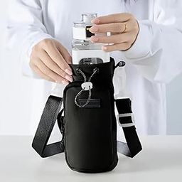 Tulay Water Bottle Sling Bag with Adjustable Strap Versatile Outdoor Sports Carrier for All, Zippered Pocket & Mesh Bottle Holder, Perfect for Hiking, Travel & Daily Use Durable Zipper Closure (Black)-image-94