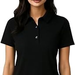 Women's Polo Neck Solid Casual Regular Fit Half Sleeve T-Shirt | Stylish Collar Tshirt for Women Color - Black & White, S to XL-image-35