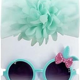 SYGA Baby Flower Stretchable Headband With Uv Protection EarTie Sunglasses Stylish Combo For Toddlers And Kids (Light Green, Turquoise)-38