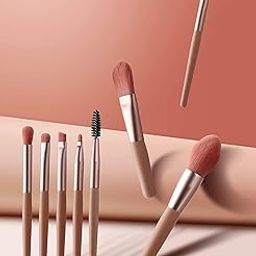 ELITEWAVE Portable Mini Makeup Brush Set 8 PCS Makeup Brush Set for Foundation Blush Eye shadow Eyelash Lip and Brow Cosmetic Makeup Brush Set-picture-13