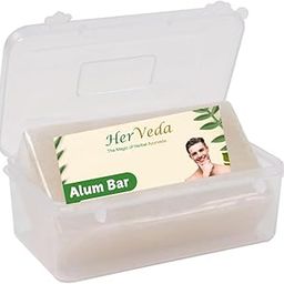 HerVeda Alum Bar (Fitkari) with travel case - 100g 100% Pure Natural Phitkari Stone Bar for water purification, Skin Tightening, Underarm Deodrant| Gentle,Effective & Natural After Shave Lotion alternative| Chemical-Free Shaving Kit Aid, | Republic Day Deal-image-23