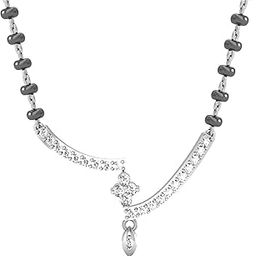 18k (750) White Gold and Diamond Mangalsutra for Women-image-71