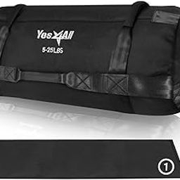 Yes4All Sandbag Weights/Weighted Bags - Sandbags for Fitness, Conditioning, Crossfit with Adjustable Weights (Black - S)-image-7
