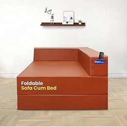 Foldable Vegan Leather Sofa Cum Bed for Outdoor/Indoor | Single Seater Sofa for Corner Placement | Portable & Space-Saving Design-image-9