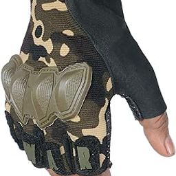 ZaySoo Torn War Leather Gym Gloves for Professional Weightlifting, Fitness Training and Workout | with Half-Finger Length and Tactical Thumb - Army-image-21