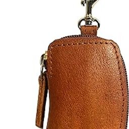 Nomad leather Co. Car Keychain Pouch / Holder with Dog Hook Loop Brown Genuine Leather Handmade Product.-47