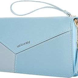3 Color Designer Women's Purse Wallet Female Clutch Bag Women/Ladies/Girls Wallets Long Purses Card Holder Phone Pocket Raksha Bandhan Gift (Blue)-image-0