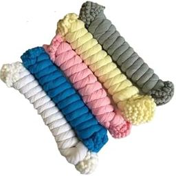 Cotton Blend Solid Dupatta For Women,Pack of 5_Pompom 5-White,Turquoise,B Pink,Yellow,Grey-25