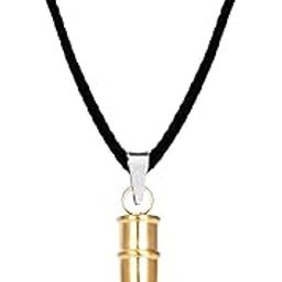 Mens Fashion Bullet Locket Gold And Black Stainless Steel Pendant Necklace Cotton Dori Chain For Men And Women SPn2024171-image-20