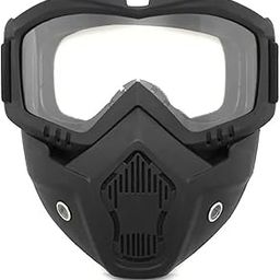 Easy2click Goggle Mask Anti Scratch UV Protective Face & Eyewear Windproof Dirt Shield with Soft Foam Padded Detachable Mouth Filter for Cycling Bike Off Road Racing Ride Unisex (Clear Visor)-image-76