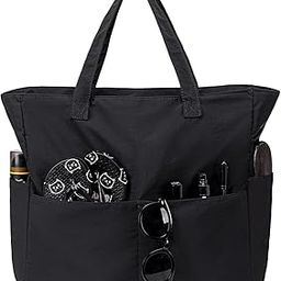 Cery Tote Bag for Women Office Work Multipurpose Shoulder Bag with Zipper Pocket Teacher Travel Grocery Beach Hobo Bag Waterproof Sandproof Lightweight Pool Bag (Charcoal Black)-image-99