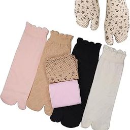 Set Of 6 Pairs Womens Ankle Length Thumb/Toe Cotton Socks Pack Of 1 (Random Color)-24