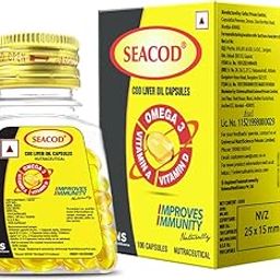 Seacod Cod Fish Liver Oil 100 softgel Capsules With Natural EPA & DHA (100 Caps)-23