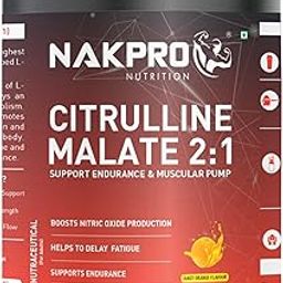 NAKPRO Citrulline Malate Powder-Jar | 2g Citrulline Per Serving | Supports Endurance & Muscle Strength | Easily Dissolve (Tangy Orange, 100g)-image-50