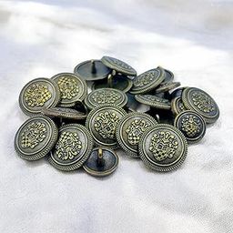 REENA Antique Gunmetal Bronze Round Buttons - 12pc Set (6 Big + 6 Small) Metal Buttons for Coats, Blazers, Sherwanis, Suits & Uniforms-image-46