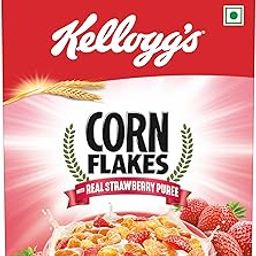 Kellogg's Corn Flakes with Real Strawberry Pure | High in Iron, Vitamins B1, B2, B3, B6, C | Corn Flakes, Breakfast Cereal | Naturally Cholestrol Free , 300g / 345g (Weight May Vary)-9