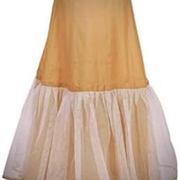 Women's Cotton Cancan | Hoop Less Underskirt Petticoat | Wedding Crinoline | Volume Extension For Lehenga, Gown And Skirt | Free Size Waist With Adjustable Length Cream Color - No:4 Pack Of 1-picture-25