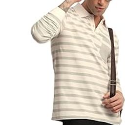 Mens Long Sleeve Regular Fit Polo Striped Tshirt-image-24