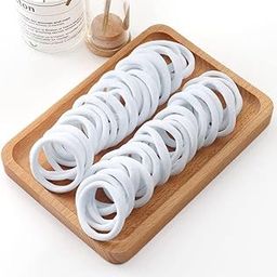 Hair Rubber Band Polytail Hair Ties For Women and Girls (White, Pack of 50 Pcs)-image-93