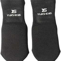 LOOM TREE® Muay Thai Ankle Support Wraps Ankle Protector for Sparring Grappling Kicking Black S | 1 Pair Muay Thai Ankle Support Wraps | Material ~ Fabric | Color ~ Black-image-57