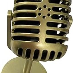 HEAVENGLOW Classic Retro Vintage Style Microphone Prop Photography Props Old Mic Golden-image-42