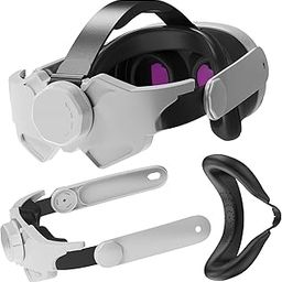 TMG Head Strap for Meta Quest 3, Quest 3 Accessories, Adjustable Comfortable Replacement Strap for Quest 3 Elite Virtual Reality Headset to Reduce Face and Head Pressure, White-19