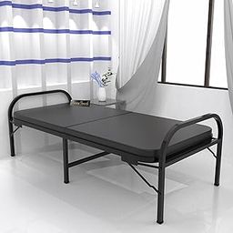 Honey Touch Metal Folding Bed Single Size with Double Layer Mattress (Double Layer Foam, 3ft x 6ft, Black)-2