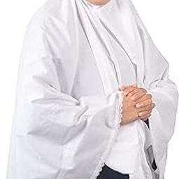 Women's Cotton Casual Style Relaxed Fit White Khimar Ready To Wear Instant Hijab For, Hajj And Umrah, Prayer And Outdoor Wear (Solid White) By Af Center, One Size-image-88