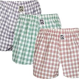 Printed Cotton Boxer Shorts for Men (Pack of 3) - Boxer_Checkered_ Bold(red+Green+Purple)_Po3-picture-1