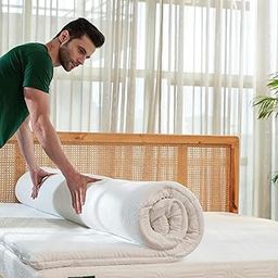 The White Willow Adaptipur™ Orthopedic Memory Foam Activated Charcoal Mattress Topper 2 Inch Single Size 72x30x2 Inches-Off White-3