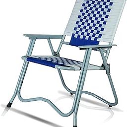 Alloy Steel Folding Chair With Durable Folding Frame And Arm Rest Portable Chair For Garden, Patio, Lawn, Balcony (Blue)-image-54