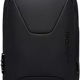 Water Resistant Anti-Theft Unisex Travel Laptop Backpack with USB Charging and Password Number Lock (Black)-image-22