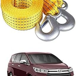 Znee Smart Premium Heavy Duty 4M Long Tow Belt ||Car Tow Cable || 3 Ton Towing Strap Rope || with Dual Heavy Duty Forged Hooks || Yellow Color ||Tata Innova Crysta-image-4