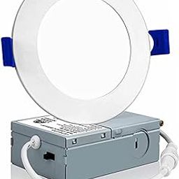 Meconard 1 Pack 4 Inch LED Recessed Ceiling Lights with Junction Box, 3000K/4000K/5000K Selectable, 9W=75W 750LM, Canless Dimmable Downlights, ETL & Energy Star Listed-image-91