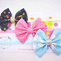 Little Tresses | Soft Cotton Bow Baby Headbands – Set of 3 (Style 8) | Stretchable, Adjustable & Stylish for Infants-6