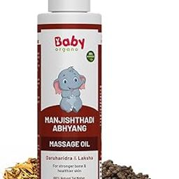 BabyOrgano® Manjishthadi Abhyang Baby Massage Oil for Newborns (0-2 Yrs) – Strengthens Bones & Muscles, Made with Manjistha & Daruhaldi, Toxin & Mineral Oil Free Made with Sastrokta Vidhi - 100ml-image-58
