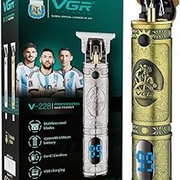 VGR V-228 Professional Hair Clipper with LED display Runtime: 180 min Trimmer for Men (Gold)-45
