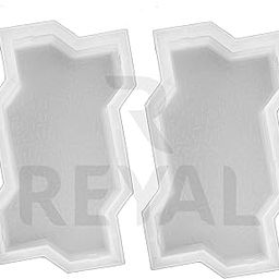 Reyal Plastic Paver Block Mould Zigzag (Pack of 2) Interlocking Block Mold For Flooring Garden Outdoor Home Cement Paver Block-picture-15