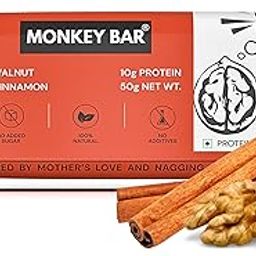 MONKEY BAR - Walnut Cinnamon Protein Bar - 8 Bars, 50g each, 10g Protein, High Protein Snack for Healthy Snacking with No Added Sugar, Just 7 Natural Ingredients-13