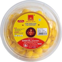 BHANU Pure Cow Ghee Diya for Pooja, Festivals (100 Pieces) | Readymade Ghee Diya Batti | Easy to use & Long Lasting Ghee Diya Wicks | Wax Free Batti for Pooja, Festivals & Religious Rituals-picture-24